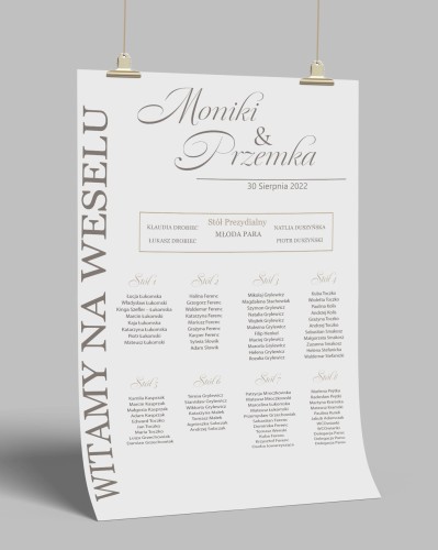 Przejdź do produktu Plakat plan stołów weselnych minimalistic No3
