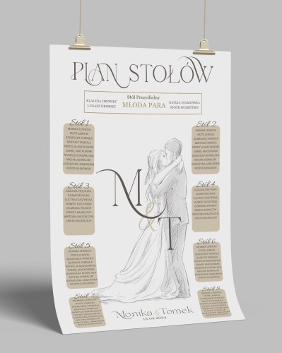 Przejdź do produktu Plakat plan stołów weselnych couple 