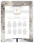 Tablica plan stołów weselnych  gold rings