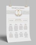 Plakat plan stołów weselnych gold rings 