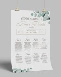Plakat plan stołów weselnych  Eukaliptus