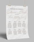 Plakat plan stołów weselnych gray streak 