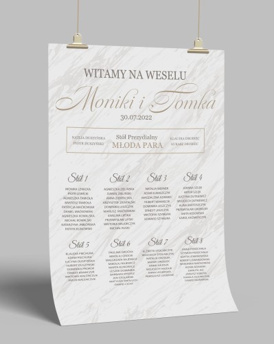 Przejdź do produktu Plakat plan stołów weselnych gray streak 