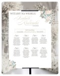 Tablica plan stołów weselnych kwiaty  No2