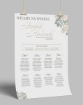Plakat plan stołów weselnych kwiaty No2