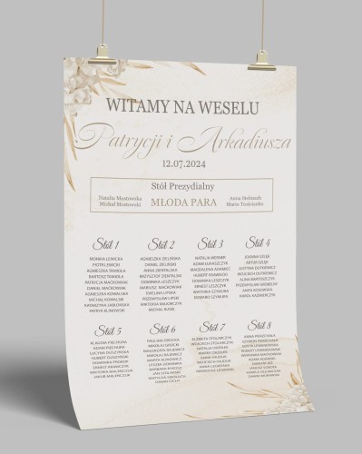 Przejdź do produktu Plakat plan stołów weselnych light stand